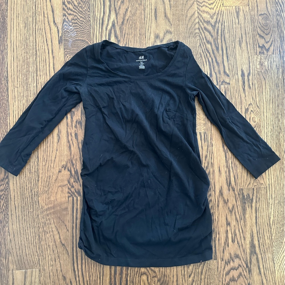 H&M MAMA Maternity Black Long Sleeve Top Size Small